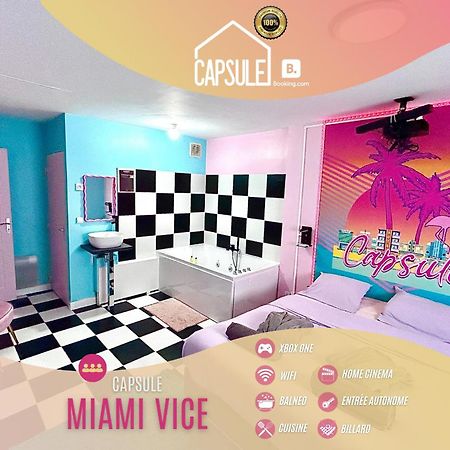 Capsule Miami Vice - Jacuzzi - Billard - Ecran Cinema & Netflix - Ping-Pong - Nintendo & Jeux- Льевен Экстерьер фото