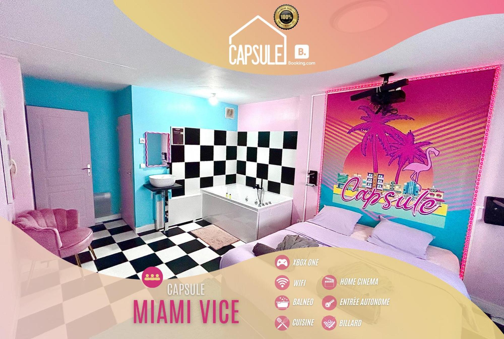 Capsule Miami Vice - Jacuzzi - Billard - Ecran Cinema & Netflix - Ping-Pong - Nintendo & Jeux- Льевен Экстерьер фото